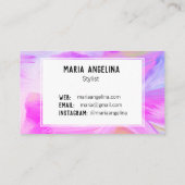 Kleurschilderij van abstract paars visitekaartje (Achterkant)