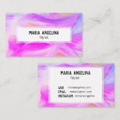 Kleurschilderij van abstract paars visitekaartje (Voorkant / Achterkant)