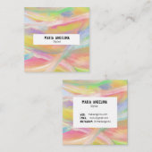 Kleurschilderij van abstracte regenboog vierkante visitekaartje (Voorkant / Achterkant)