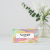 Kleurschilderij van abstracte regenboog visitekaartje (Staand voorkant)