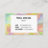 Kleurschilderij van abstracte regenboog visitekaartje (Achterkant)