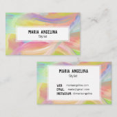 Kleurschilderij van abstracte regenboog visitekaartje (Voorkant / Achterkant)