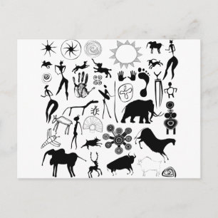 Kleurschilderijen - primeval briefkaart