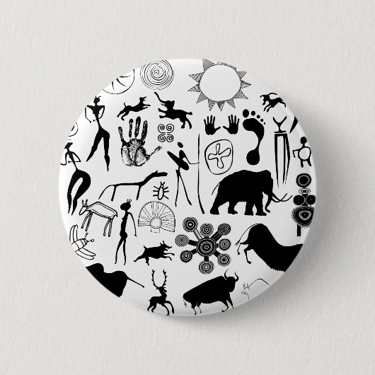 Kleurschilderijen - primeval ronde button 5,7 cm (Voorkant)