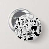 Kleurschilderijen - primeval ronde button 5,7 cm (Voorkant /achterkant)