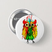 Kleurschildering met heldere tattoos inkt ronde button 5,7 cm (Voorkant /achterkant)