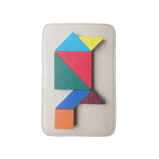 Kleurschildpad Tangram Badmat (Voorkant Verticaal)