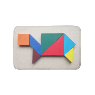 Kleurschildpad Tangram Badmat