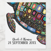 Kleurschildpad Wijn Etiket (Enkel label)