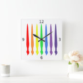 Kleurschildpadden, eenvoudig, modern, kleurrijk vierkante klok (Huis)