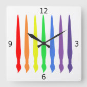 Kleurschildpadden, eenvoudig, modern, kleurrijk vierkante klok (Voorkant)