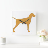 kleursilhouet uit de vizsla vierkante klok (Huis)