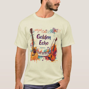 Kleurspat Muziekontwerp – Gitaar, Viool, Piano T-shirt