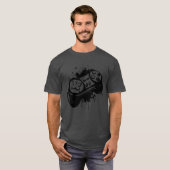 Kleurspat op gamecontroller, grappig gezin t-shirt (Voorkant volledig)