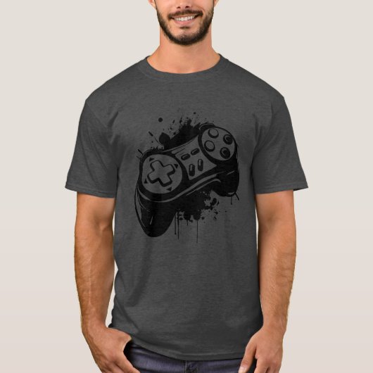 Kleurspat op gamecontroller, grappig gezin t-shirt (Voorkant)
