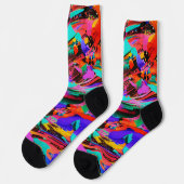 Kleurspatten Custom Duurzame Premium Crew Sock Sokken (Links)