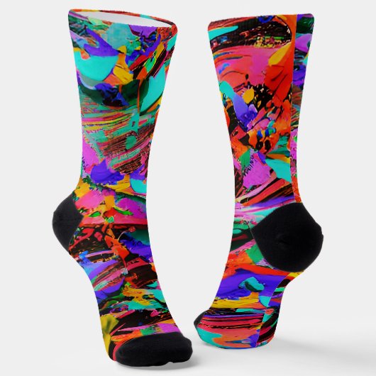 Kleurspatten Custom Duurzame Premium Crew Sock Sokken (Gebogen)