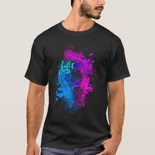 Kleurspatten Grote Kat Witte Tijger Vrouwen Mannen T-shirt