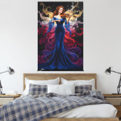 Kleurspatten Vioolmeisje Canvas Kunst (Insitu (Slaapkamer))