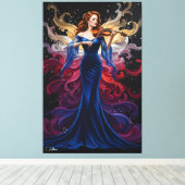 Kleurspatten Vioolmeisje Canvas Kunst (Insitu (Houten vloer))