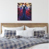 Kleurspatten Vioolmeisje Canvas Kunst (Insitu (Slaapkamer))