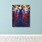 Kleurspatten Vioolmeisje Canvas Kunst (Insitu (Houten vloer))
