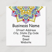 Kleurspectrum ventilatorkracht Mandala White Vierkante Visitekaartje (Achterkant)