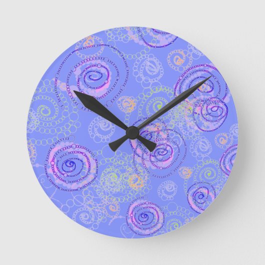 Kleurspiraalklok, periwinkle ronde klok (Voorkant)