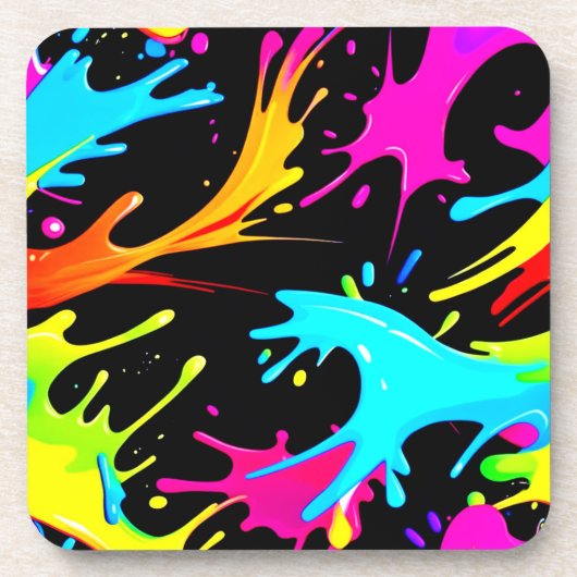 Kleursplash: Abstracte kunst Bier Onderzetter (Voorkant)