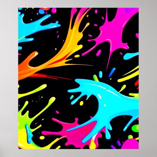Kleursplash: Abstracte kunst Poster (Voorkant)