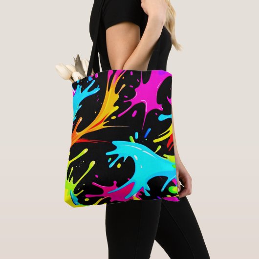 Kleursplash: Abstracte kunst Tote Bag (Dichtbij)