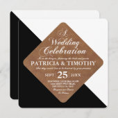 Kleursplitsing zwarte versus witte bruiloft kaart (Voorkant / Achterkant)