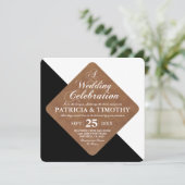 Kleursplitsing zwarte versus witte bruiloft kaart (Staand voorkant)