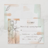 Kleurspoeling Bloem RSVP kaart (Voorkant / Achterkant)