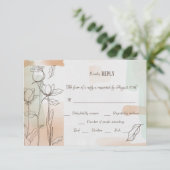 Kleurspoeling Bloem RSVP-kaart RSVP Kaartje (Staand voorkant)