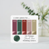 Kleurstaalkaart Bruiloftspalet Jewel Tones Kaart (Staand voorkant)
