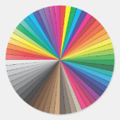 kleurstalen cirkel ronde sticker (Voorkant)