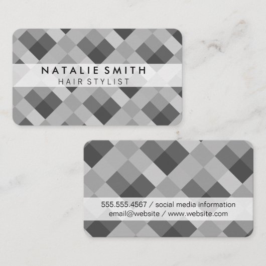 Kleurstalen (Diamond Pattern / Black White) Visitekaartje (Voorkant / Achterkant)