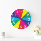 kleurstalen gele cyaan blauw magenta rood grote klok (Huis)