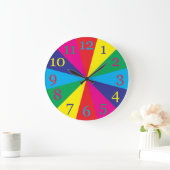 kleurstalen gele cyaan blauw magenta rood grote klok (Huis)