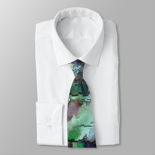 Kleursteen, groen-grijze munt overheerst stropdas (Gebonden)