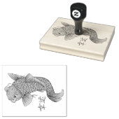 Kleurstempel - Koi Carp Fish Rubberstempel (Gestempeld)