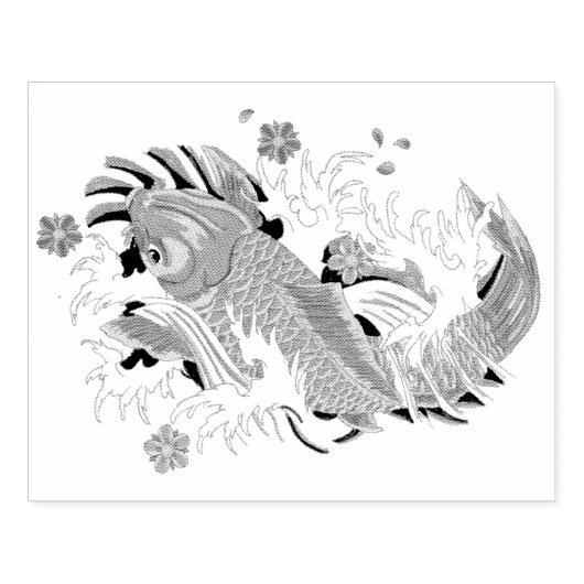 Kleurstempel - Koi Carp Fish Rubberstempel (Afrduk)