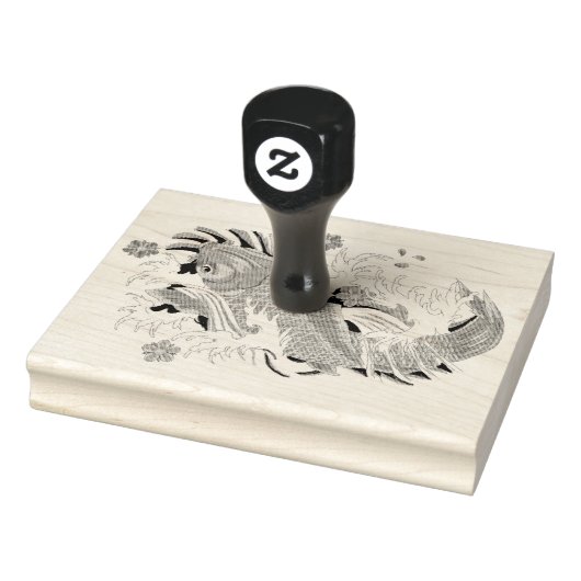 Kleurstempel - Koi Carp Fish Rubberstempel (Stempel)