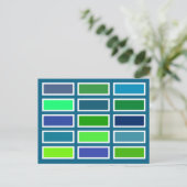 Kleurstenen (blauw/groen) briefkaart (Staand voorkant)