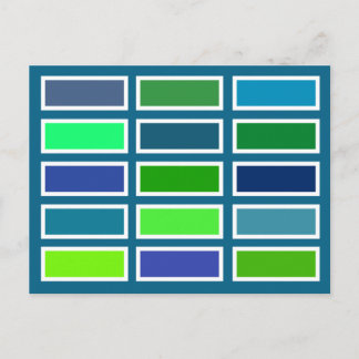 Kleurstenen (blauw/groen) briefkaart