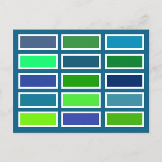 Kleurstenen (blauw/groen) briefkaart (Voorkant)