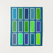 Kleurstenen (blauw/groen) wandkleed (Voorkant)