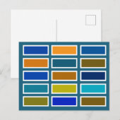Kleurstenen (blauw/mosterd) briefkaart (Voorkant / Achterkant)