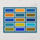 Kleurstenen (blauw/mosterd) briefkaart (Voorkant)